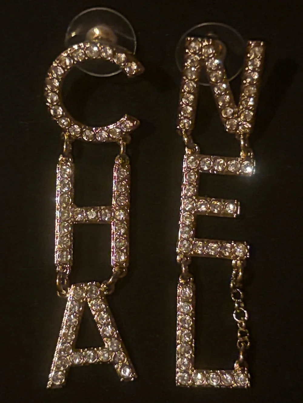 🪩 Crystal CHA NEL drop earrings 🆕